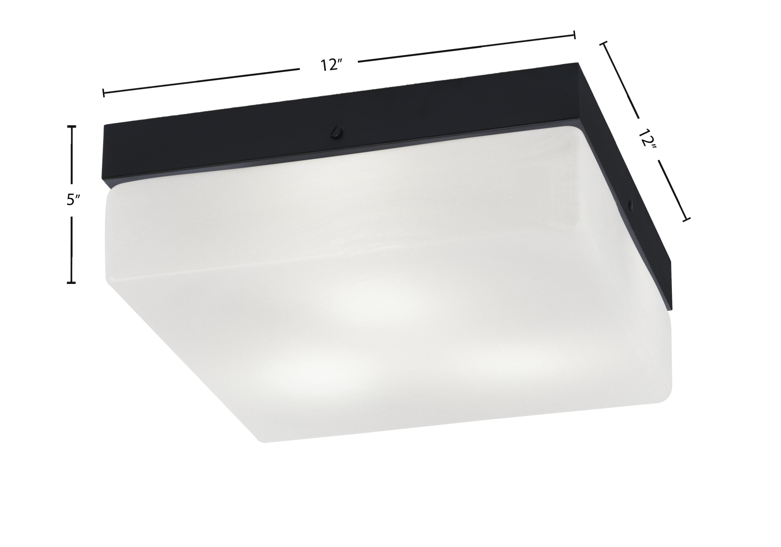 Flush Mounts Three Light Flush Mount in Matte Black with White Marble Shade