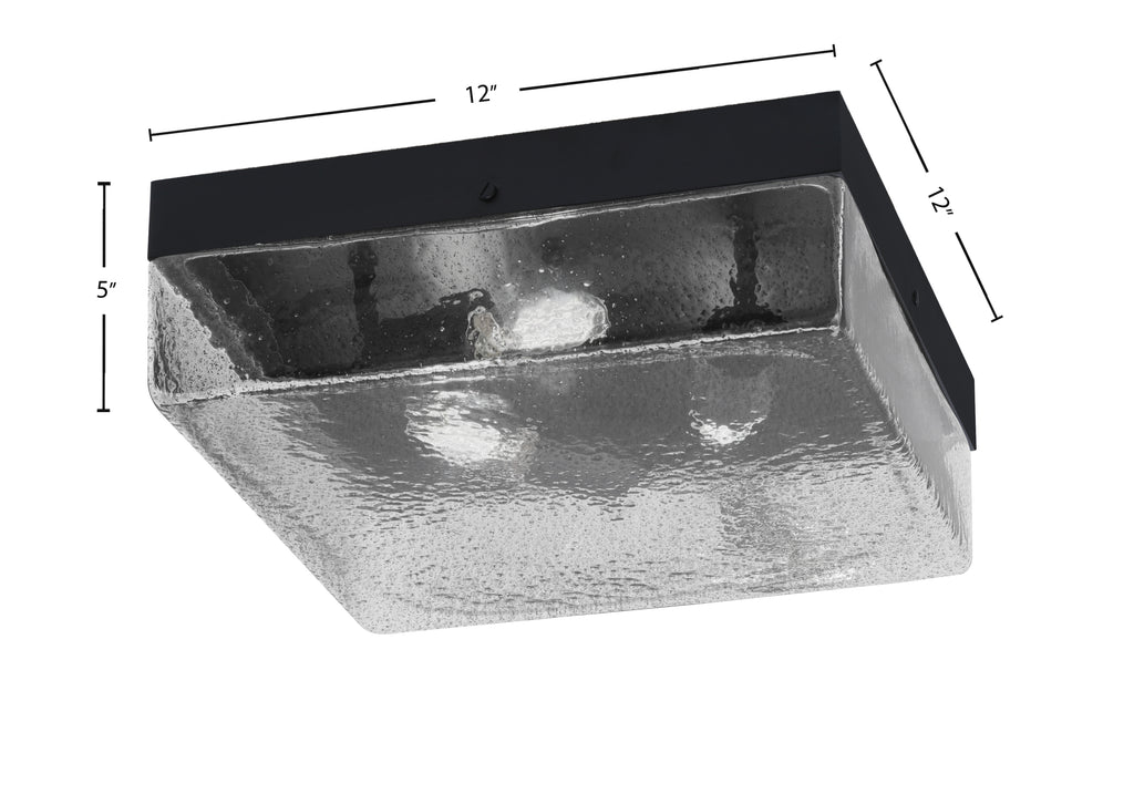 Flush Mounts Three Light Flush Mount in Matte Black with Smoke Bubble Shade