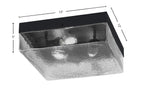 Flush Mounts Three Light Flush Mount in Matte Black with Smoke Bubble Shade