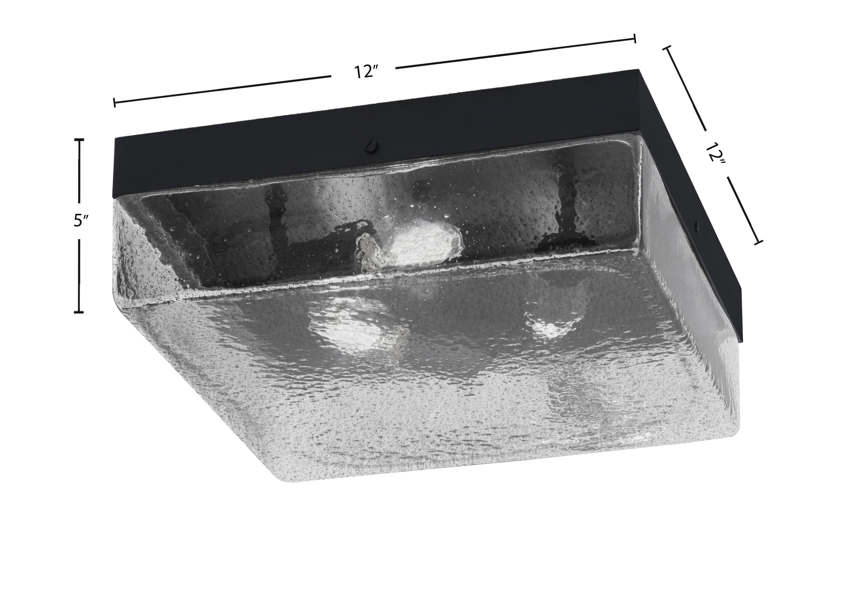 Flush Mounts Three Light Flush Mount in Matte Black with Smoke Bubble Shade