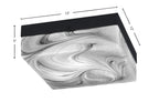 Flush Mounts Three Light Flush Mount in Matte Black with Onyx Swirl Shade