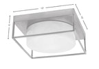 Flush Mounts Two Light Flush Mount in Brushed Nickel with White Marble Shade
