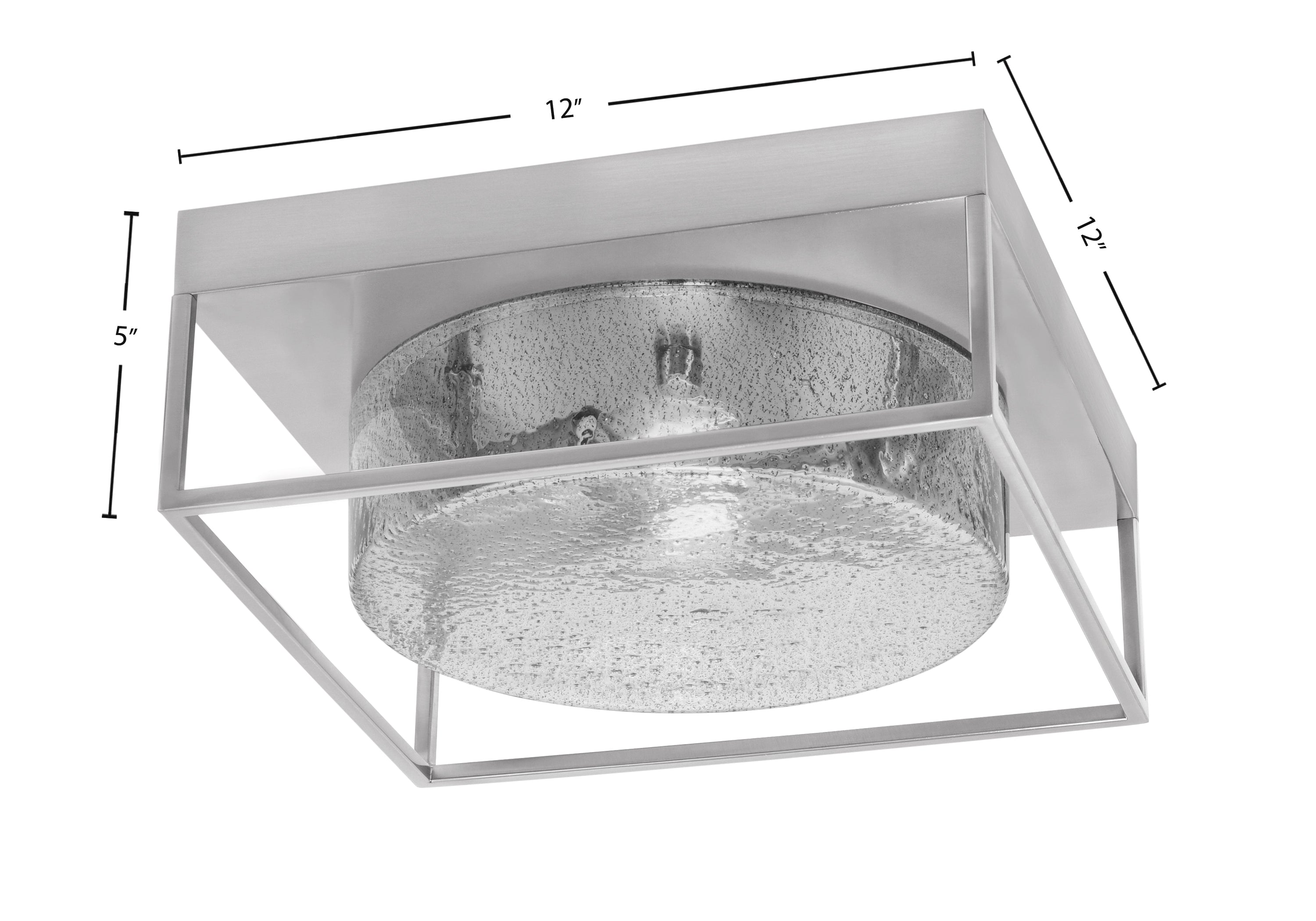Flush Mounts Two Light Flush Mount in Brushed Nickel with Smoke Bubble Shade