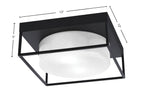 Flush Mounts Two Light Flush Mount in Matte Black with White Marble Shade