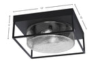 Flush Mounts Two Light Flush Mount in Matte Black with Smoke Bubble Shade