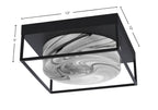 Flush Mounts Two Light Flush Mount in Matte Black with Onyx Swirl Shade