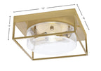 Flush Mounts Two Light Flush Mount in New Age Brass with Clear Bubble Shade