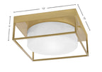 Flush Mounts Two Light Flush Mount in New Age Brass with White Marble Shade
