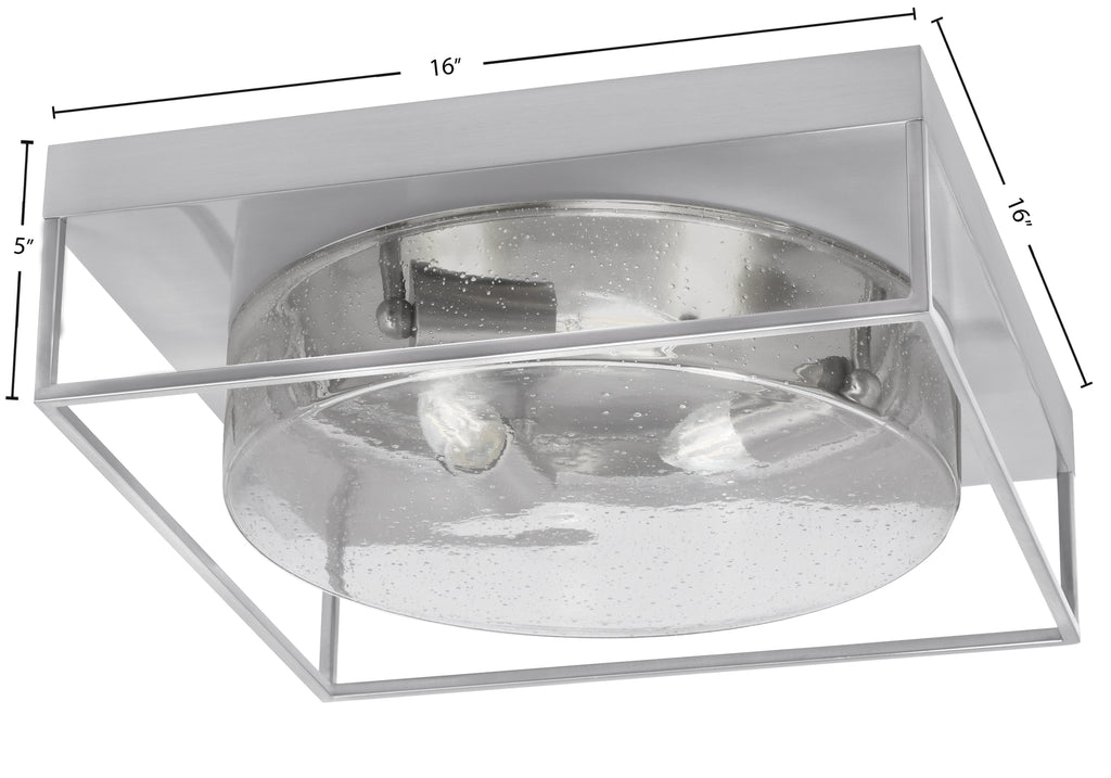 Flush Mounts Three Light Flush Mount in Brushed Nickel with Clear Bubble Shade