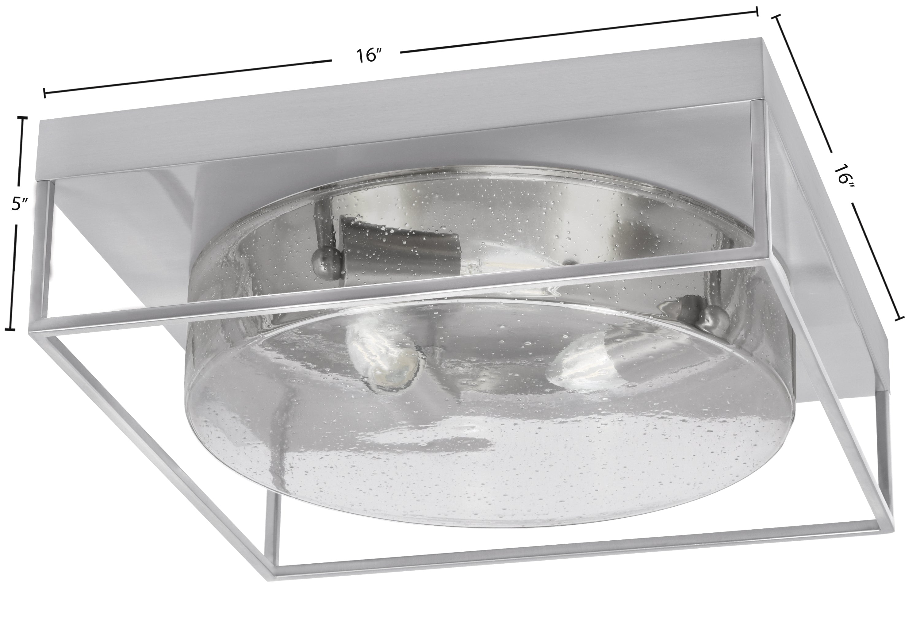 Flush Mounts Three Light Flush Mount in Brushed Nickel with Clear Bubble Shade