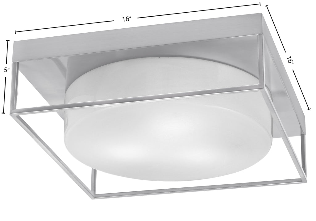Flush Mounts Three Light Flush Mount in Brushed Nickel with White Marble Shade