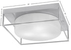 Flush Mounts Three Light Flush Mount in Brushed Nickel with White Marble Shade