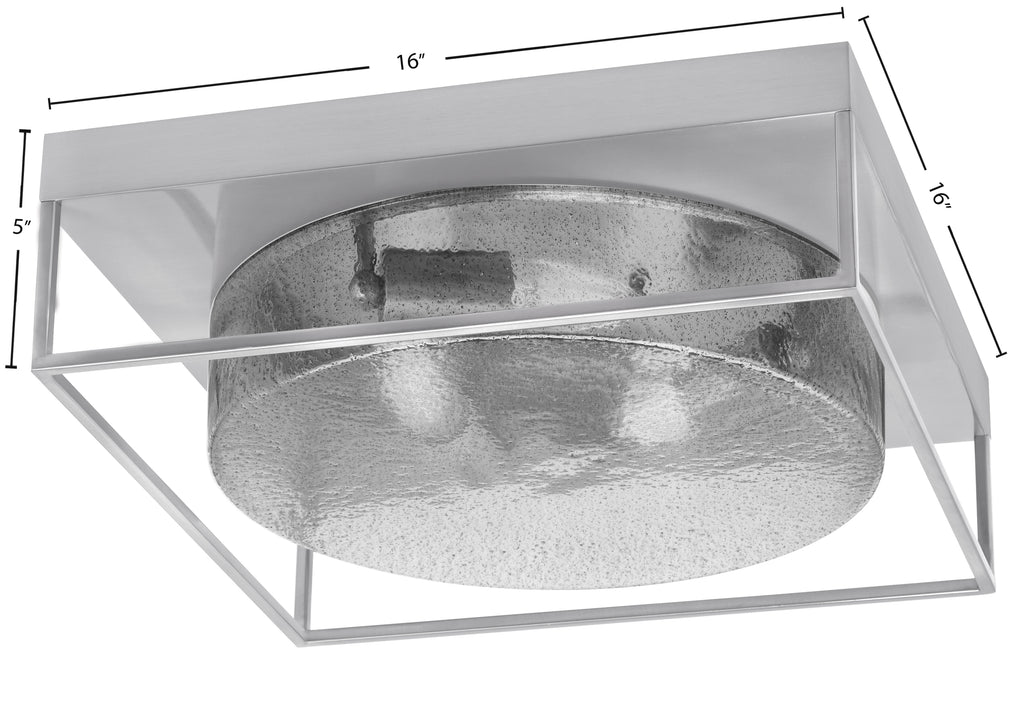 Flush Mounts Three Light Flush Mount in Brushed Nickel with Smoke Bubble Shade