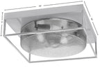 Flush Mounts Three Light Flush Mount in Brushed Nickel with Smoke Bubble Shade