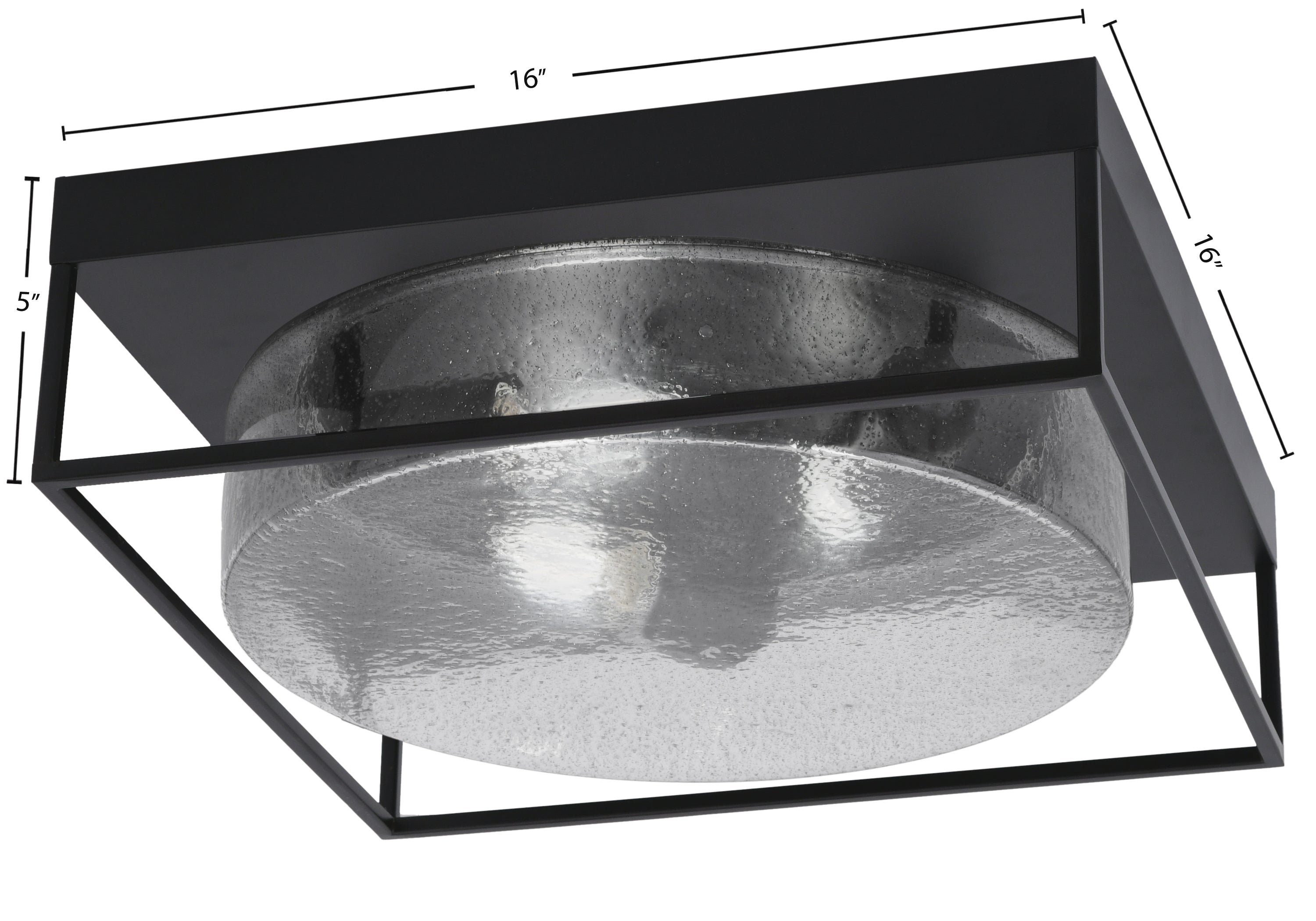 Flush Mounts Three Light Flush Mount in Matte Black with Smoke Bubble Shade
