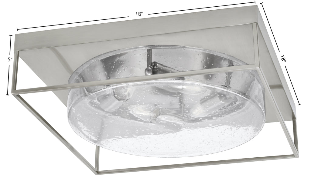 Flush Mounts Four Light Flush Mount in Brushed Nickel with Clear Bubble Shade