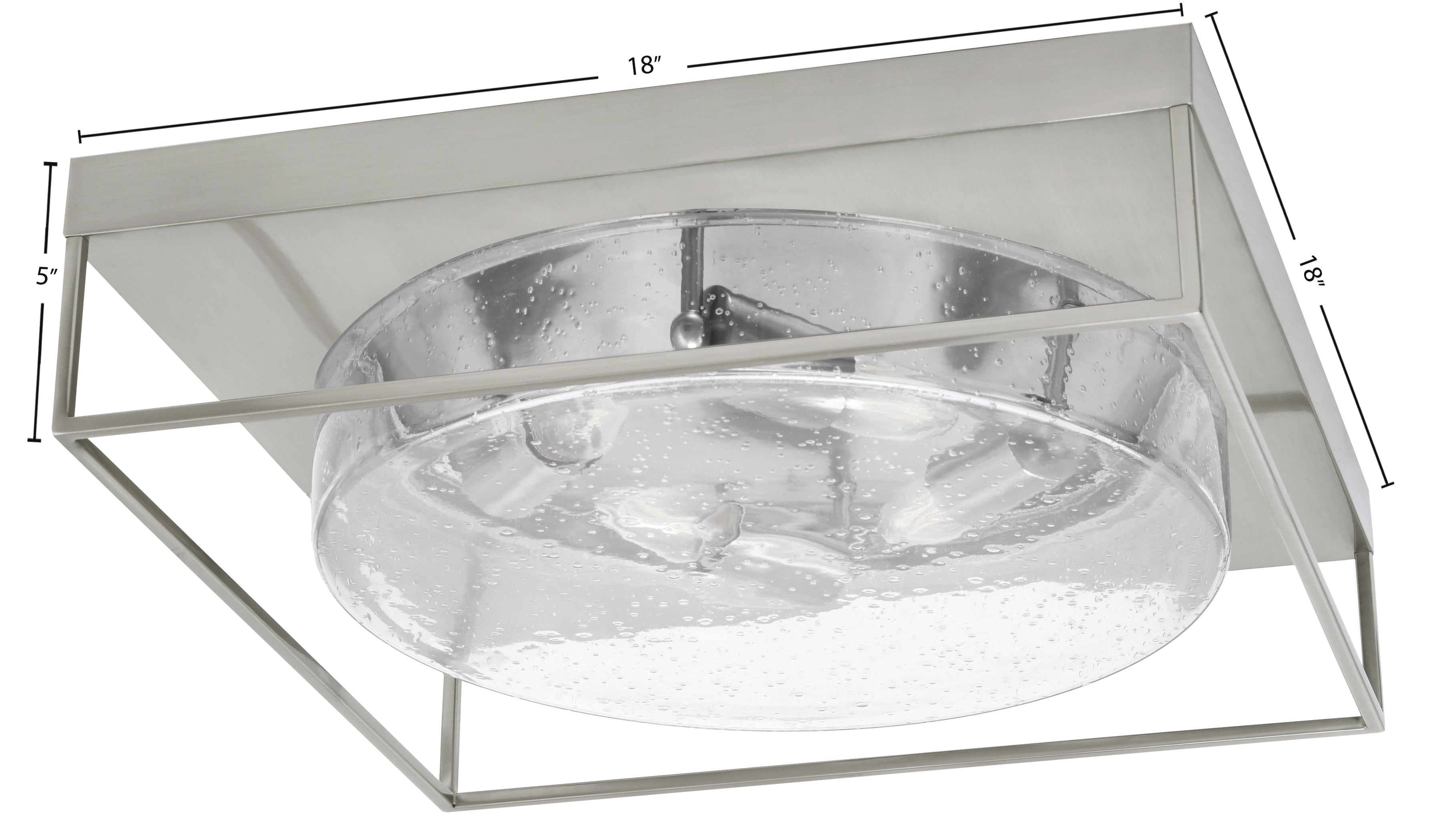 Flush Mounts Four Light Flush Mount in Brushed Nickel with Clear Bubble Shade