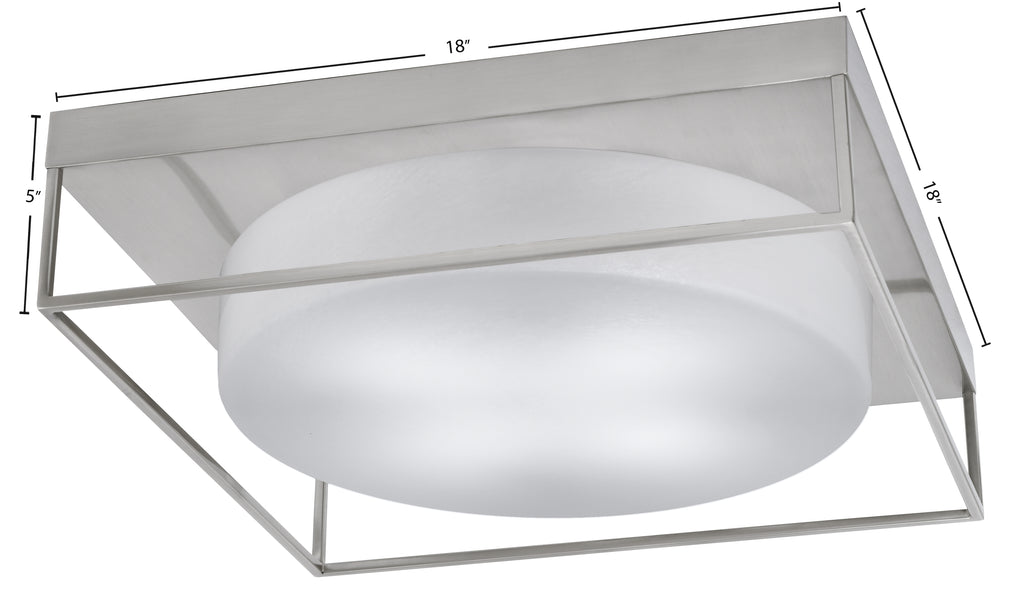 Flush Mounts Four Light Flush Mount in Brushed Nickel with White Marble Shade