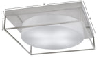 Flush Mounts Four Light Flush Mount in Brushed Nickel with White Marble Shade