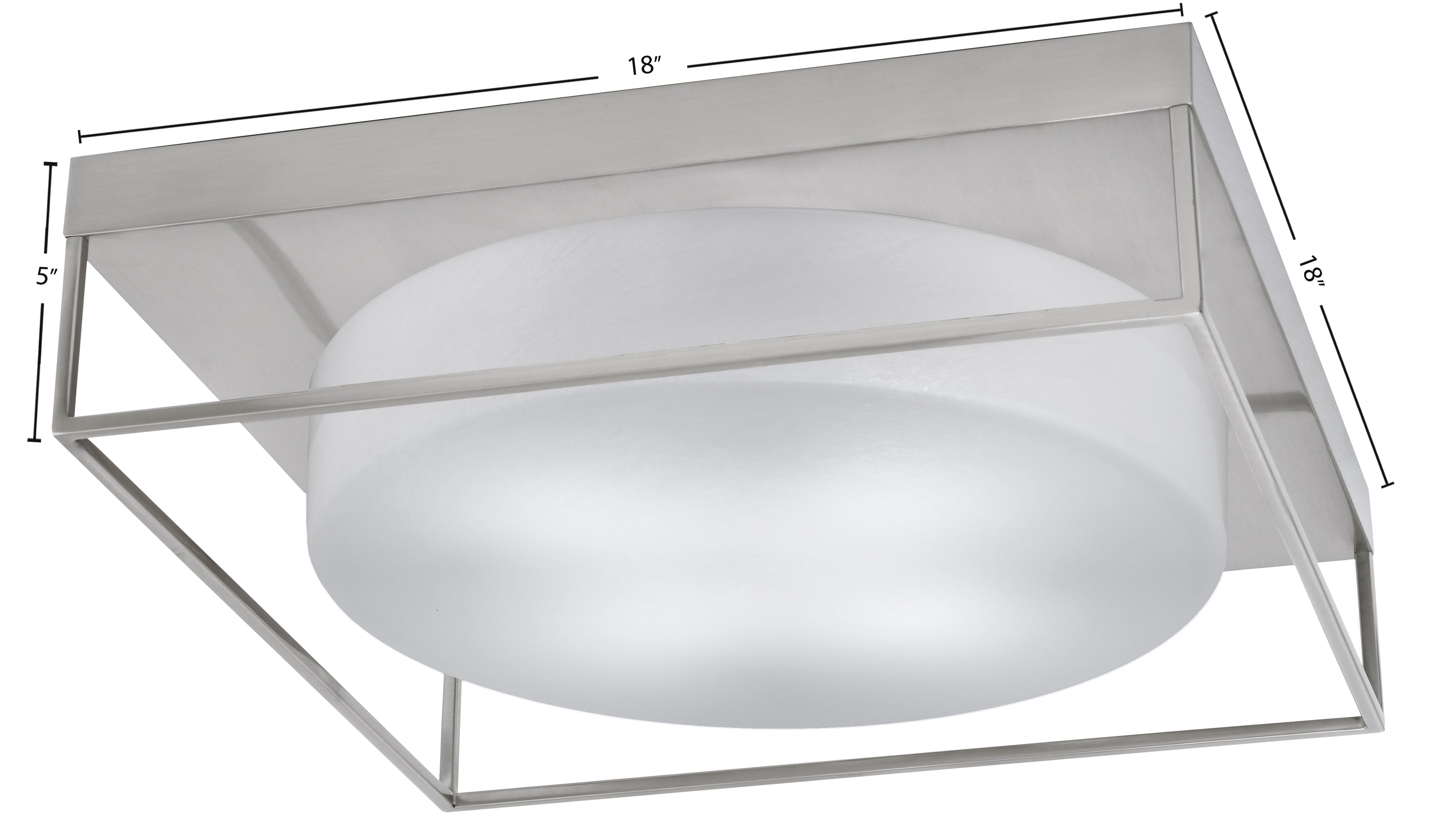 Flush Mounts Four Light Flush Mount in Brushed Nickel with White Marble Shade
