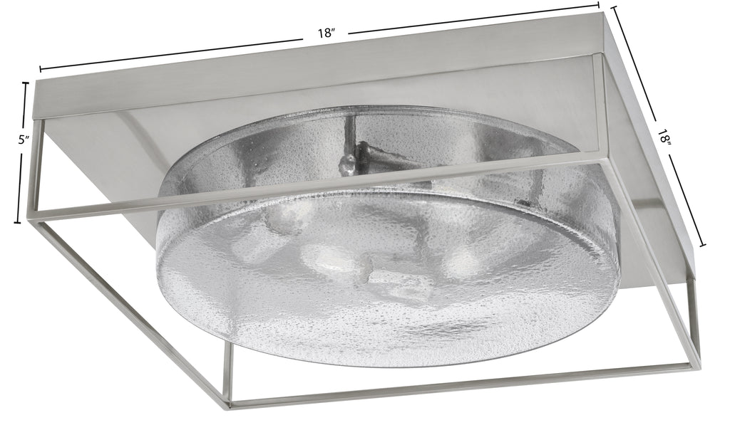Flush Mounts Four Light Flush Mount in Brushed Nickel with Smoke Bubble Shade