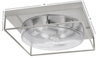 Flush Mounts Four Light Flush Mount in Brushed Nickel with Smoke Bubble Shade