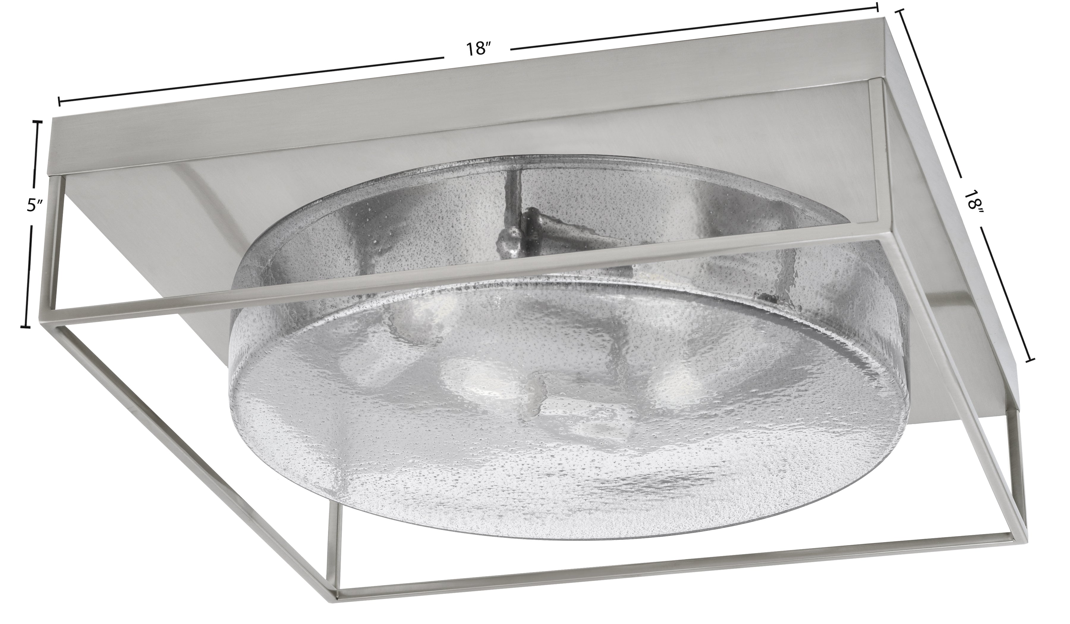 Flush Mounts Four Light Flush Mount in Brushed Nickel with Smoke Bubble Shade