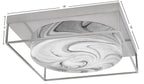 Flush Mounts Four Light Flush Mount in Brushed Nickel with Onyx Swirl Shade