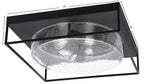 Flush Mounts Four Light Flush Mount in Matte Black with Clear Bubble Shade