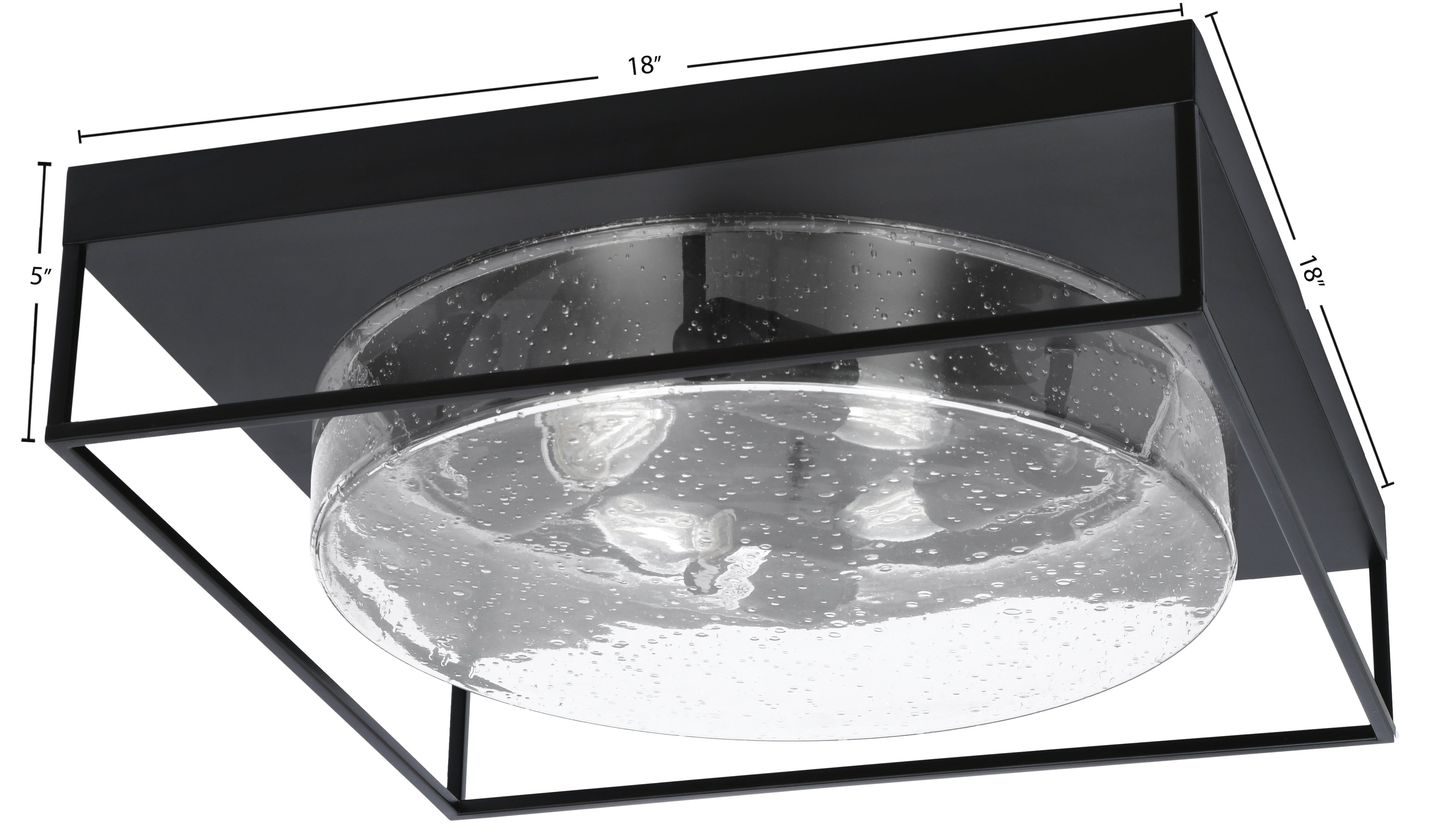 Flush Mounts Four Light Flush Mount in Matte Black with Clear Bubble Shade