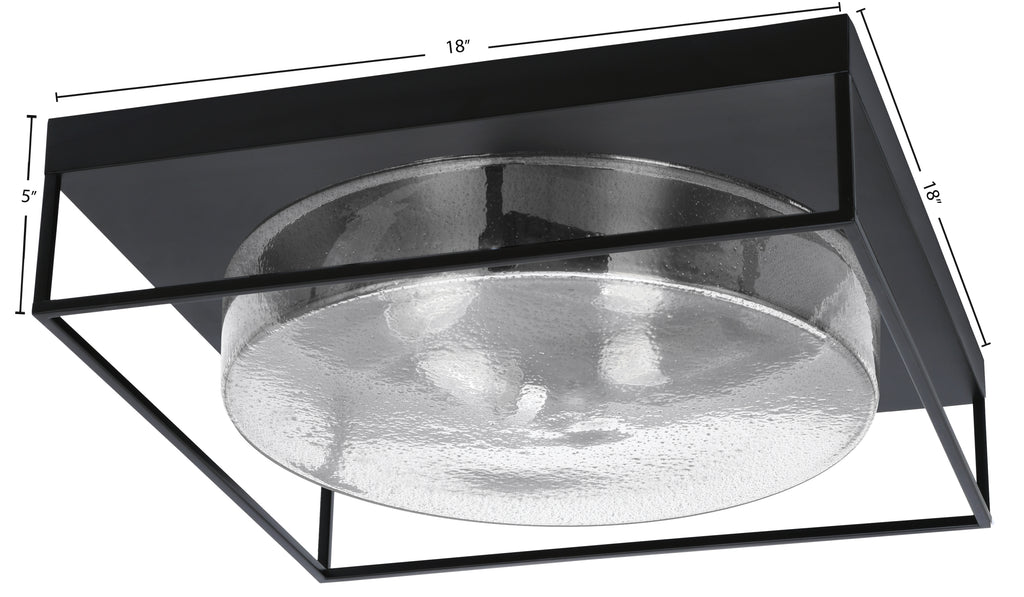 Flush Mounts Four Light Flush Mount in Matte Black with Smoke Bubble Shade