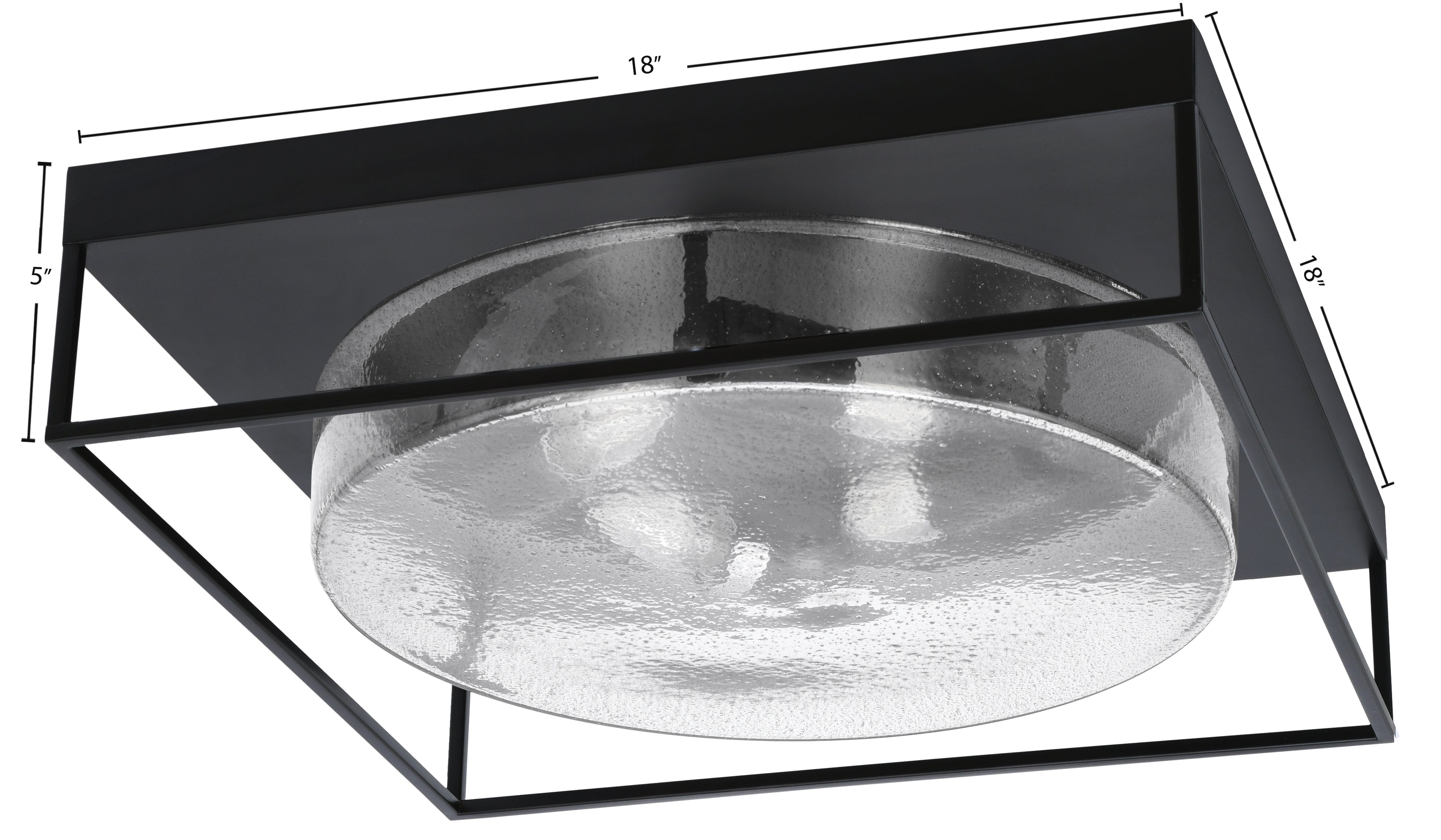 Flush Mounts Four Light Flush Mount in Matte Black with Smoke Bubble Shade
