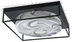 Flush Mounts Four Light Flush Mount in Matte Black with Onyx Swirl Shade