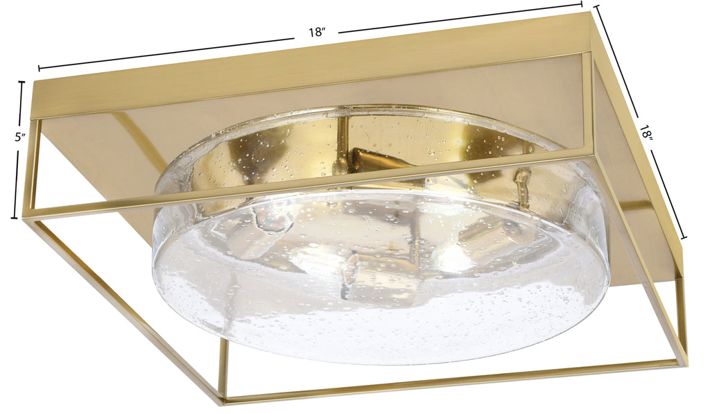 Flush Mounts Four Light Flush Mount in New Age Brass with Clear Bubble Shade