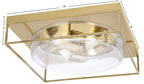 Flush Mounts Four Light Flush Mount in New Age Brass with Clear Bubble Shade