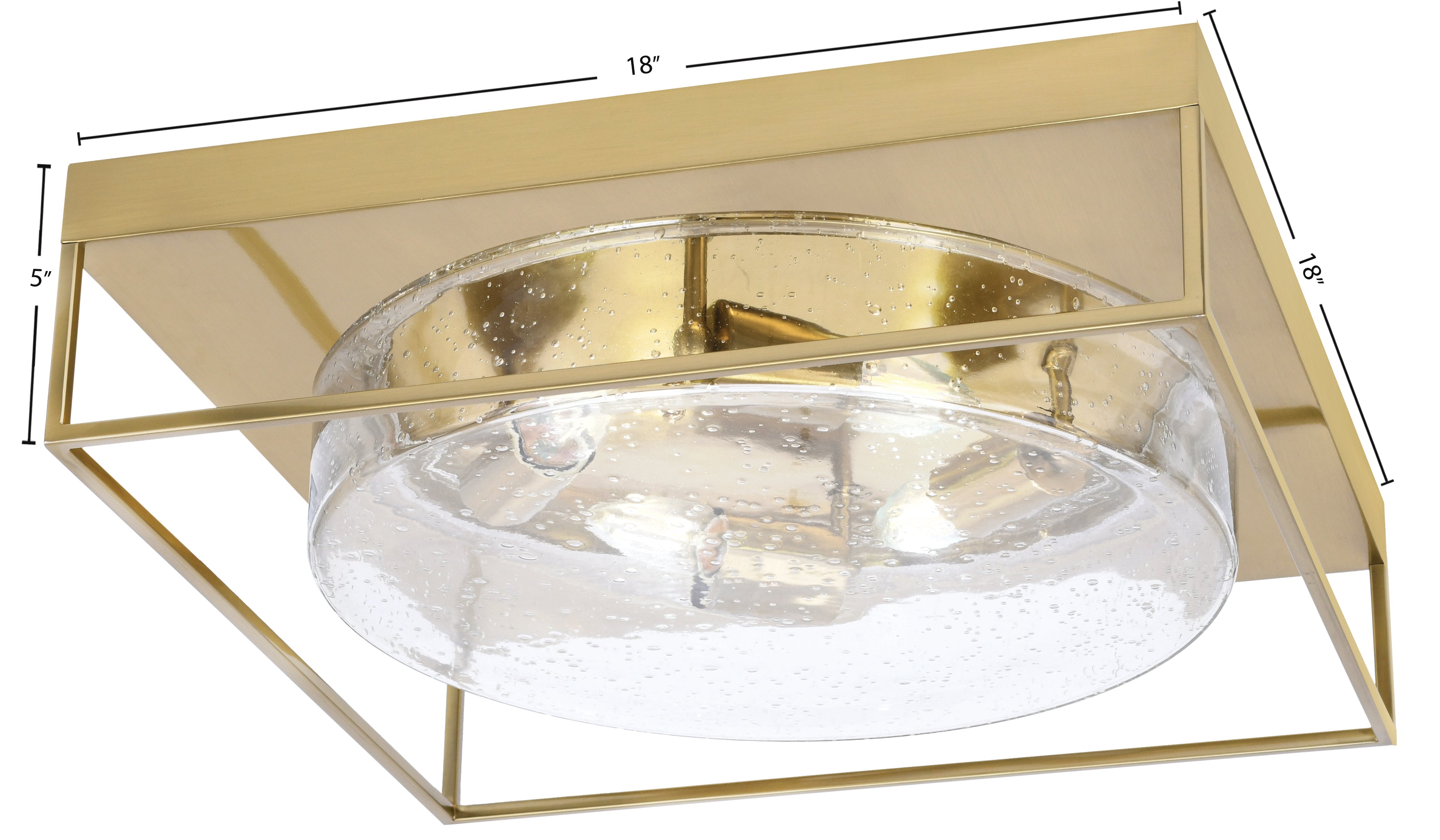 Flush Mounts Four Light Flush Mount in New Age Brass with Clear Bubble Shade