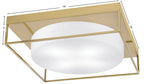 Flush Mounts Four Light Flush Mount in New Age Brass with White Marble Shade