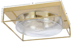 Flush Mounts Three Light Flush Mount in New Age Brass with Smoke Bubble Shade