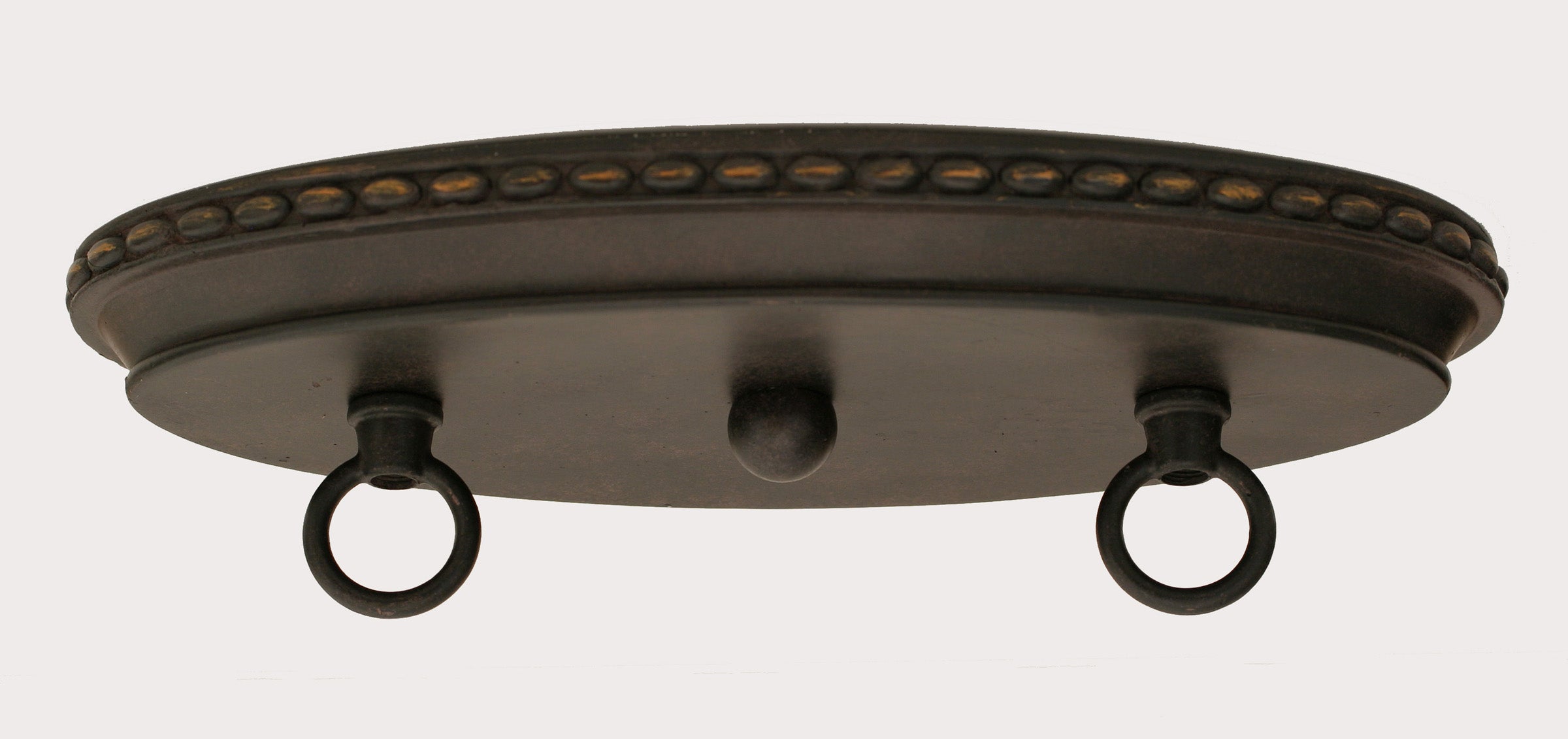 Eleganté Two Light Island Pendant in Dark Granite with Clear Bubble Shade