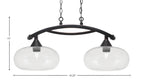 Bow Two Light Island Pendant in Black Copper with Clear Bubble Shade