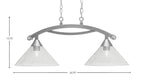 Bow Two Light Island Pendant in Brushed Nickel with Smoke Bubble Shade