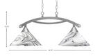 Bow Two Light Island Pendant in Brushed Nickel with Onyx Swirl Shade