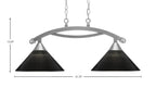 Bow Two Light Island Pendant in Brushed Nickel with Black Matrix Shade