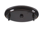 Bow Two Light Island Pendant in Black Copper with Clear Bubble Shade