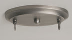 Bow Two Light Island Pendant in Brushed Nickel with Clear Bubble Shade