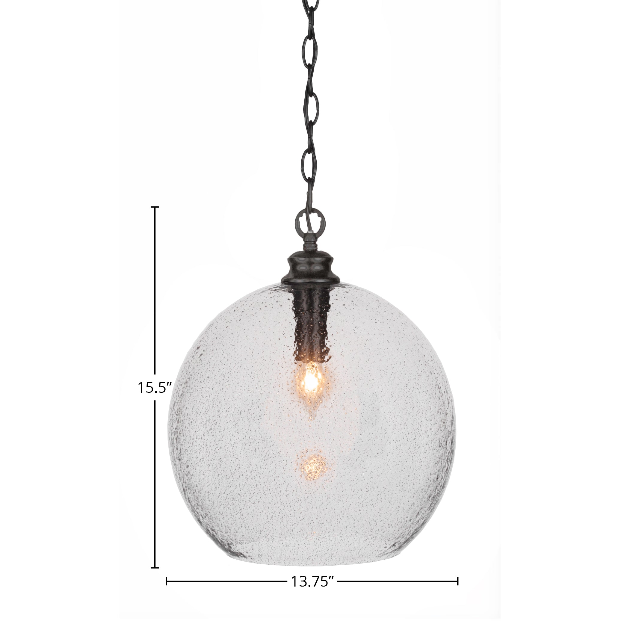 Kimbro One Light Pendant in Matte Black with 13.75" Smoke Bubble Shade
