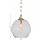 Kimbro One Light Pendant in New Age Brass with 13.75" Smoke Bubble Shade