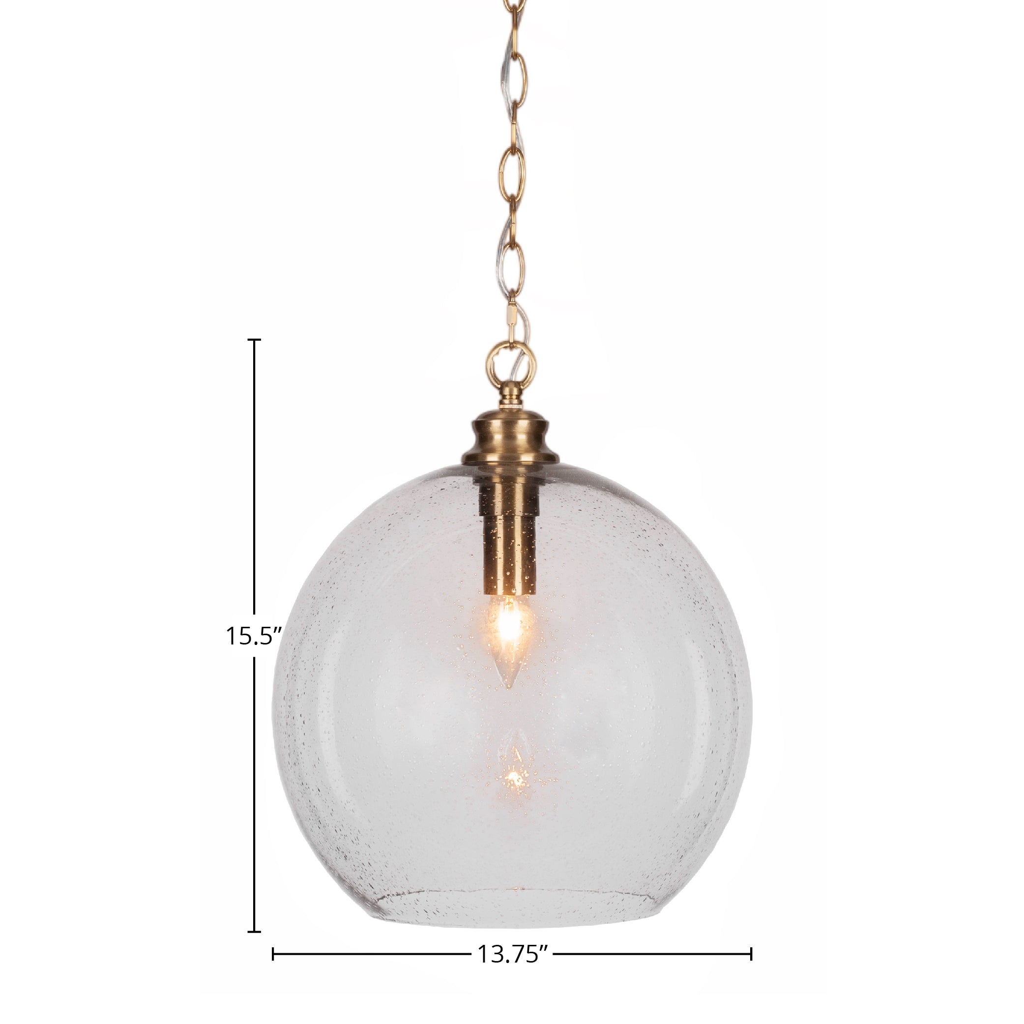 Kimbro One Light Pendant in New Age Brass with 13.75" Smoke Bubble Shade