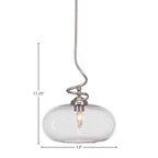 Capri One Light Pendant in Brushed Nickel with 13" Clear Bubble Shade
