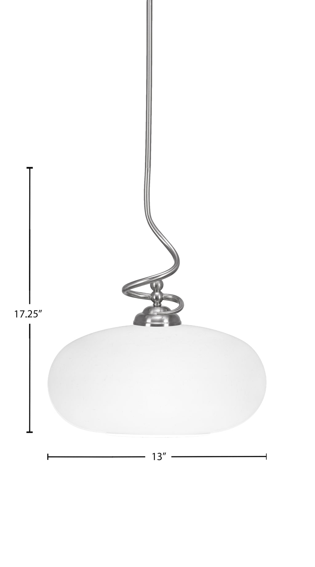 Capri One Light Pendant in Brushed Nickel with 13" White Muslin Shade